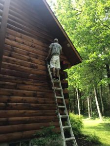 Log Home Staining in the Adirondacks