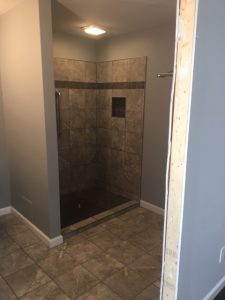 new bathroom in garage conversion