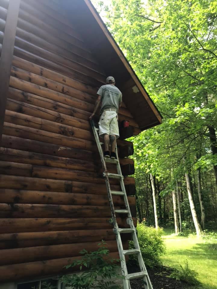 Log Home Staining in Gansevoort, NY