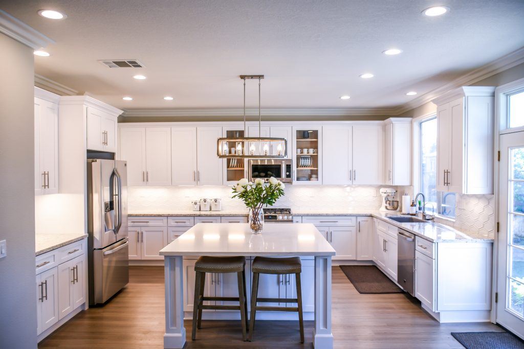 kitchen remodel with white cabinets
