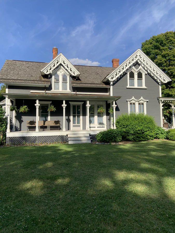 Gray exterior house paint