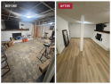 Basement, whole room – before & after – clean